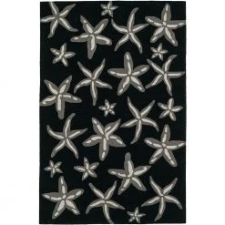 Cove 8 Starfish Black 3 ft. 6 in. x 5 ft. 6 in. Area Rug by Addison Rugs