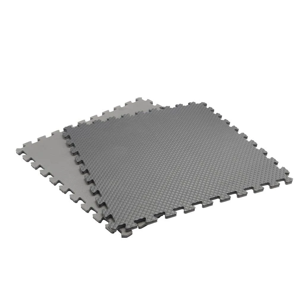 Black/Gray 24 in. x 24 in. x 0.47 in. Foam Dual Sided Gym Floor Tiles (4 Tiles/Pack (16 sq. ft.) by TrafficMaster - Image 3