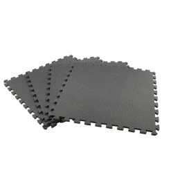 Black/Gray 24 in. x 24 in. x 0.47 in. Foam Dual Sided Gym Floor Tiles (4 Tiles/Pack (16 sq. ft.) by TrafficMaster