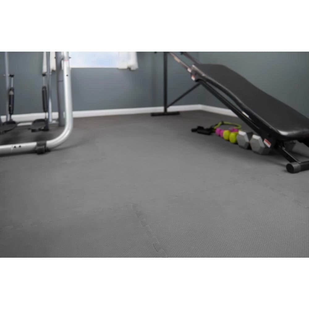 Black/Gray 24 in. x 24 in. x 0.47 in. Foam Dual Sided Gym Floor Tiles (4 Tiles/Pack (16 sq. ft.) by TrafficMaster - Image 6