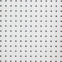 Black and White Marble Paver Residential Vinyl Sheet Flooring 12ft. Wide x Cut to Length by TrafficMaster