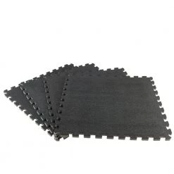 Black 25.2 in. x 25.2 in. x 0.68 in. Foam Shock Absorbing Gym Floor Tiles (4 Tiles/Pack) (17.64 sq. ft.) by TrafficMaster