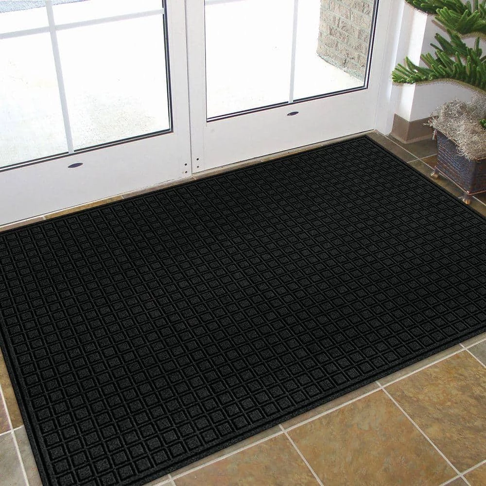 Black 48 in. x 72 in. Synthetic Fiber and Recycled Rubber Commercial Door Mat by TrafficMaster - Image 2