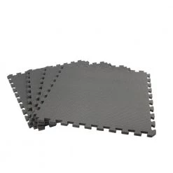 Black/Gray 24 in. x 24 in. x .52 in. Foam Dual Sided Impact Gym Floor Tiles (4 Tiles/Pack (16 sq. ft.) by TrafficMaster