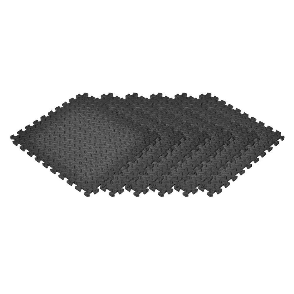 Black 24 in. W x 24 in. L x 0.47 in. Foam Interlocking Gym Floor Tiles (6 Tiles/Pack) (24 sq. ft.) by TrafficMaster - Image 3