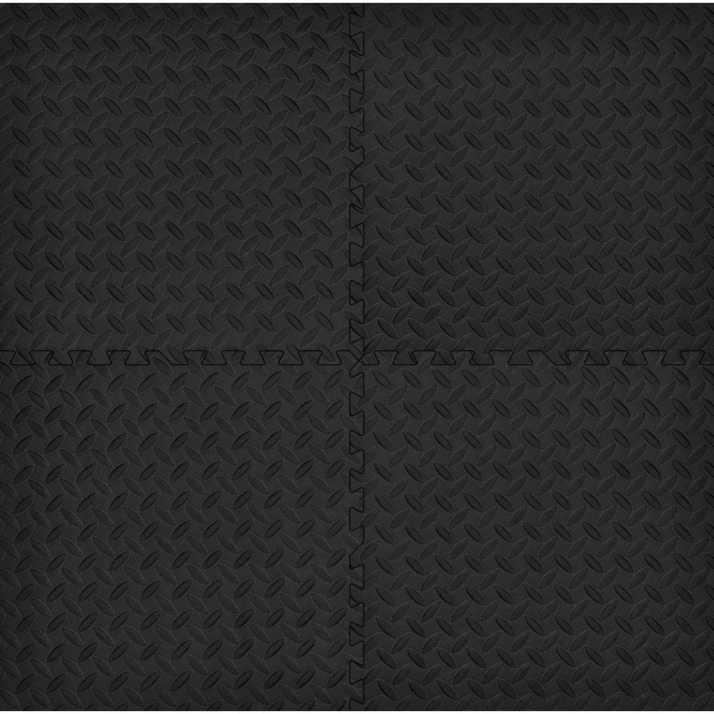 Black 24 in. W x 24 in. L x 0.47 in. Foam Interlocking Gym Floor Tiles (6 Tiles/Pack) (24 sq. ft.) by TrafficMaster - Image 6