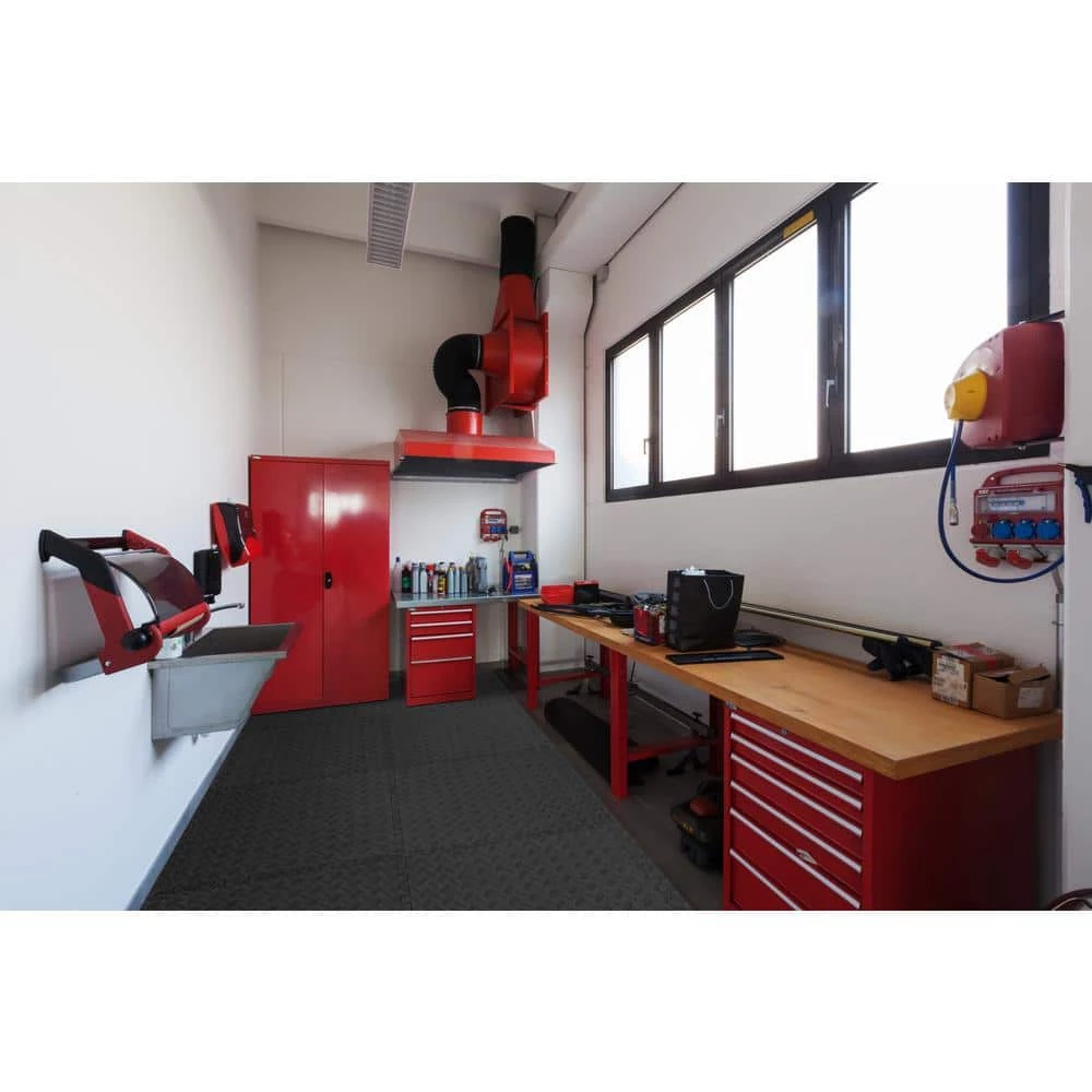 Black 24 in. W x 24 in. L x 0.47 in. Foam Interlocking Gym Floor Tiles (6 Tiles/Pack) (24 sq. ft.) by TrafficMaster - Image 2