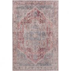 Baldwin 2 Blush 3 ft. 3 in. x 5 ft. 3 in. Medallion Velvet Non-Skid Indoor Area Rug by Addison Rugs