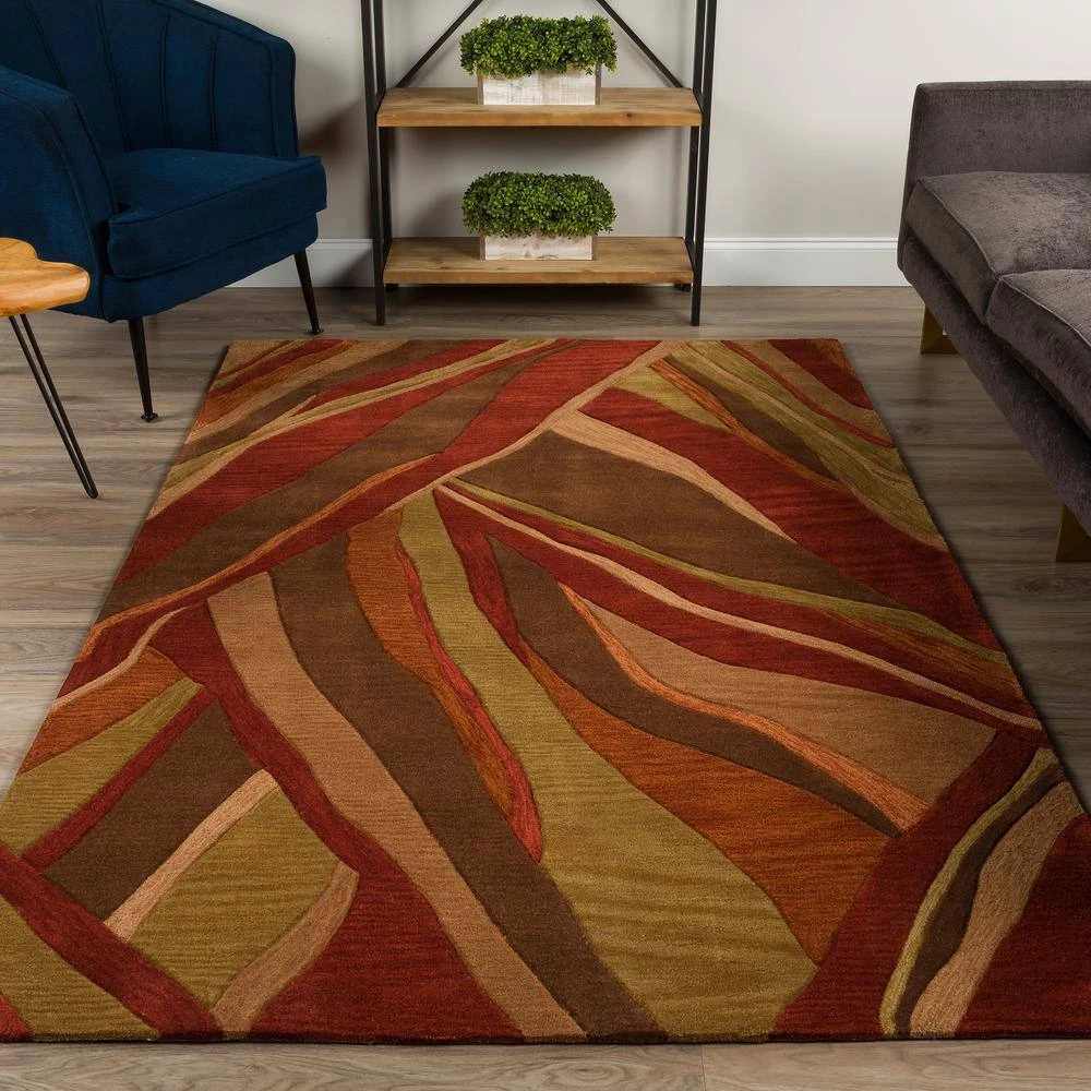 Ascot 16 Abstract Stripe Canyon 8 ft. x 10 ft. Area Rug by Addison Rugs - Image 7