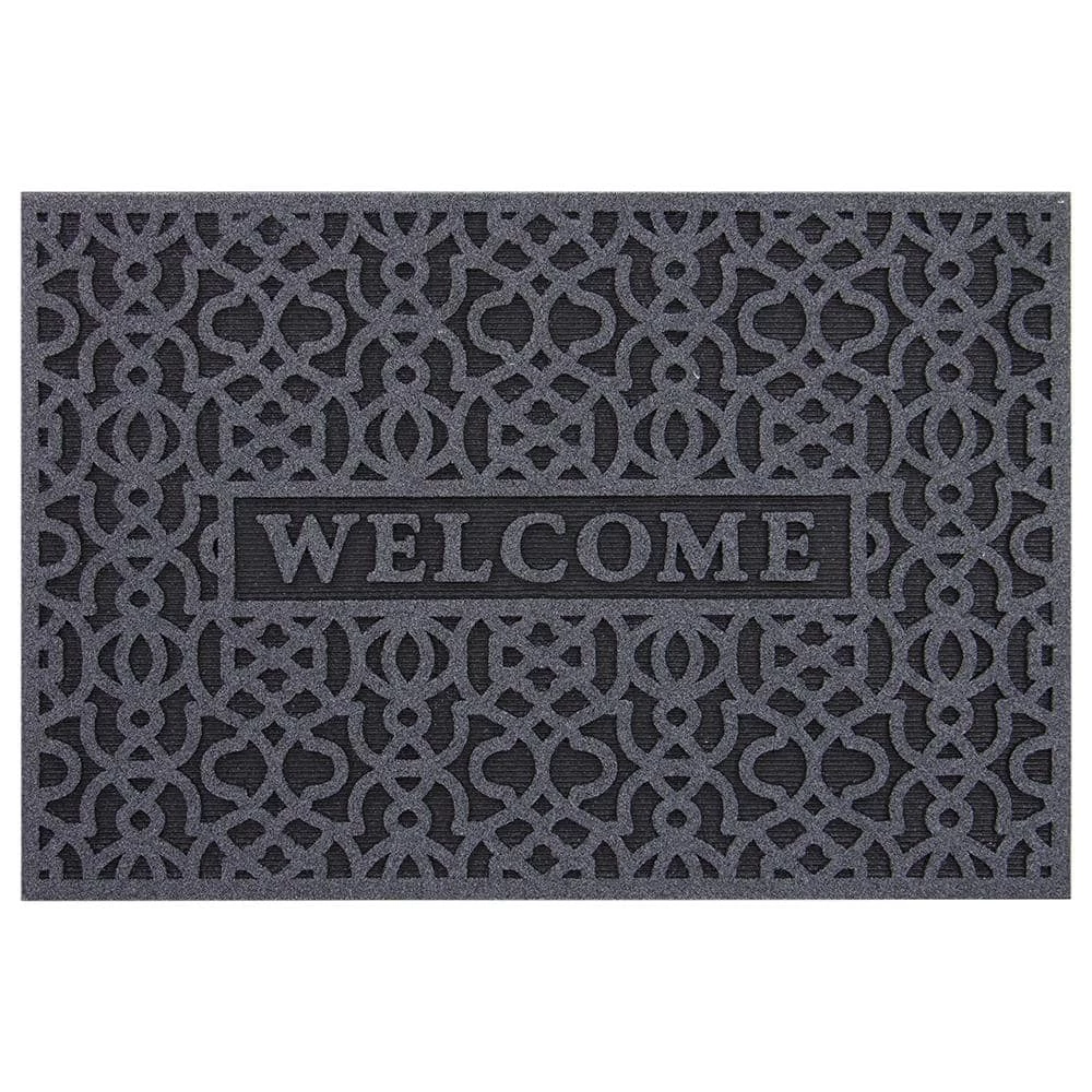 Geo Welcome Charcoal 24 in. x 36 in. Door Mat by TrafficMaster