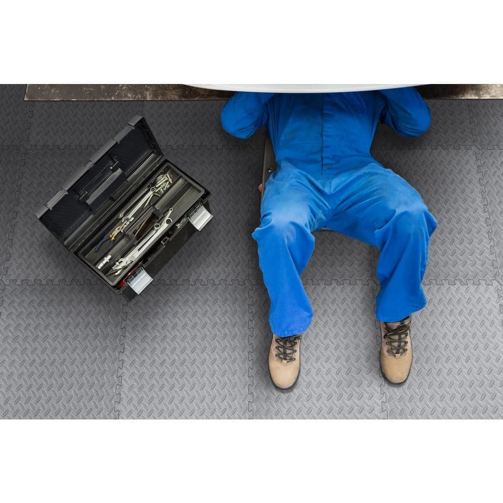 Gray 24 in. W x 24 in. L x 0.47 in. T Foam Interlocking Gym Floor Tiles (6 Tiles/Pack) (24 sq. ft.) by TrafficMaster - Image 7