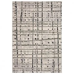 Gentry 4 Grey 3 Ft. 3 In. x 5 Ft. 1 In. Abstract Checker Area Rug by Addison Rugs