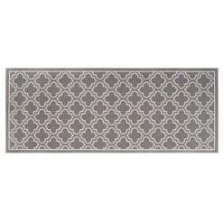 Trellis Grey 2 ft. x 5 ft. Trellis Polyester Accent Rug by TrafficMaster
