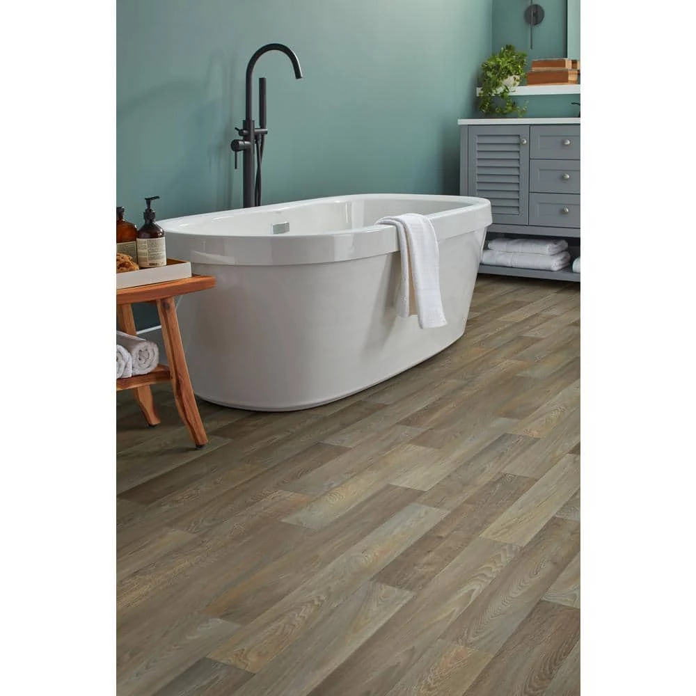 Greyed Oak Wood Residential Vinyl Sheet Flooring 12 ft. Wide x Cut to Length by TrafficMaster - Image 4