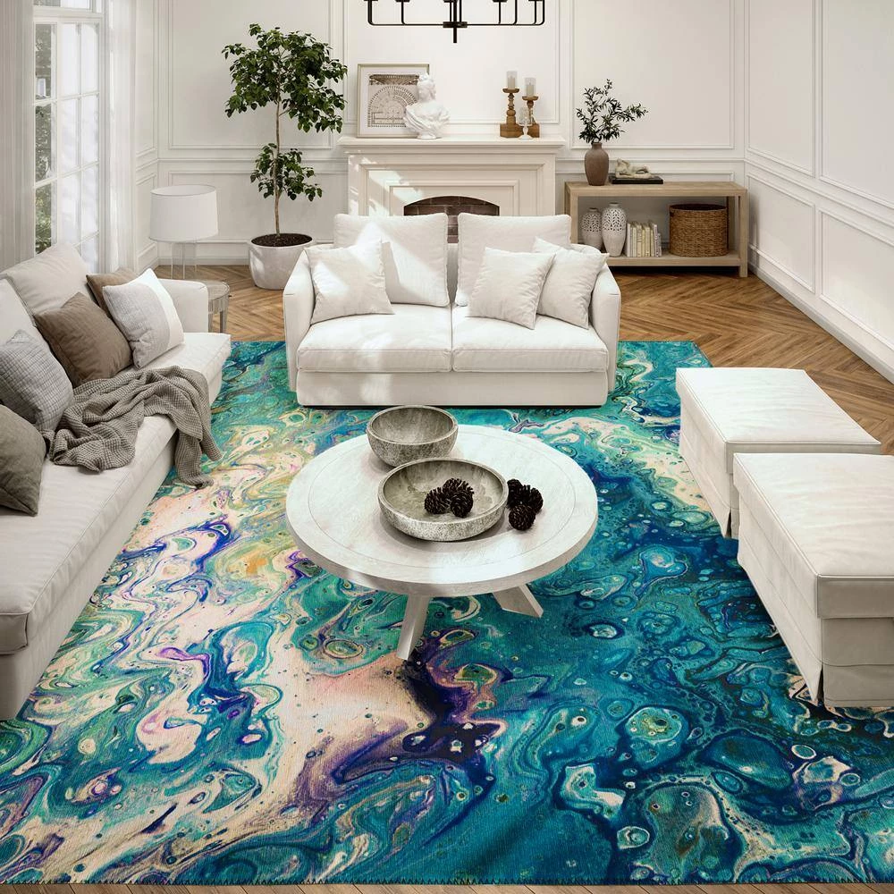 Copeland Lagoon 5 ft. x 7 ft. 6 in. Abstract Area Rug by Addison Rugs - Image 9