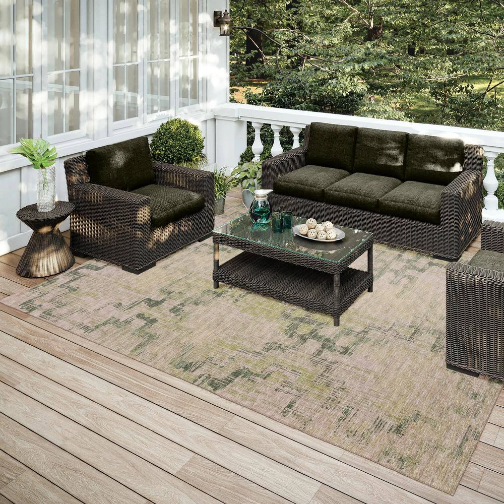 Modena Moss 10 ft. x 14 ft. Trellis Area Rug by Addison Rugs - Image 9