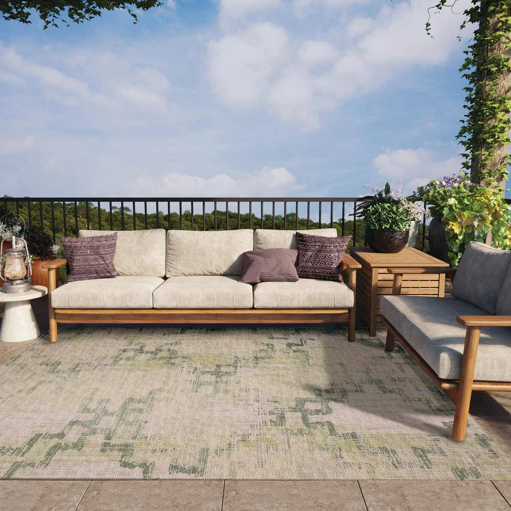 Modena Moss 10 ft. x 14 ft. Trellis Area Rug by Addison Rugs - Image 8