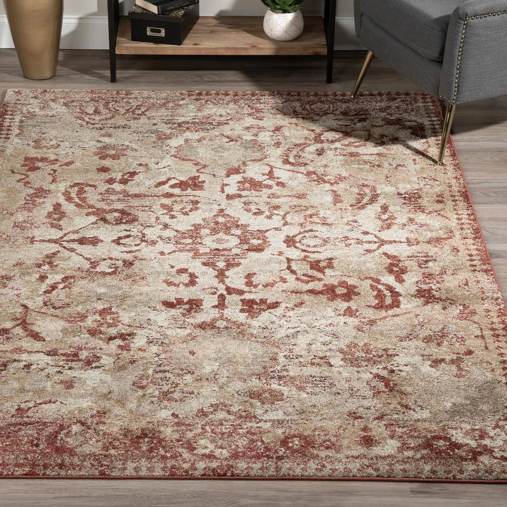 Provincial 4 Paprika 9 ft. 6 x 13 ft. 2 Distressed Persian Area Rug by Addison Rugs - Image 12