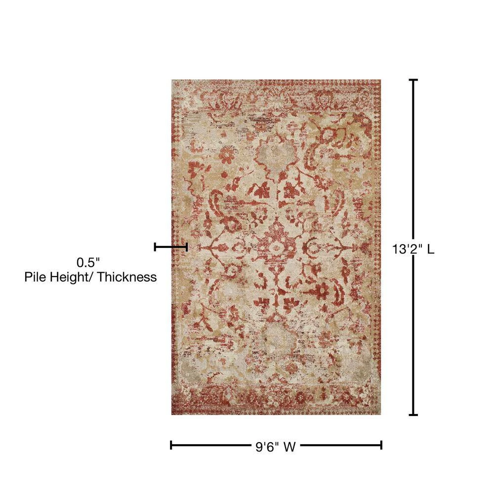 Provincial 4 Paprika 9 ft. 6 x 13 ft. 2 Distressed Persian Area Rug by Addison Rugs - Image 11