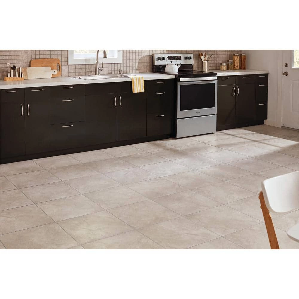 Portland Stone Gray 18 in. x 18 in. Glazed Ceramic Floor and Wall Tile (17.44 sq. ft. / case) by TrafficMaster - Image 10