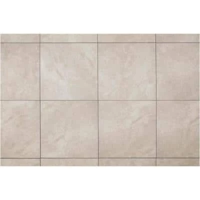 Portland Stone Gray 18 in. x 18 in. Glazed Ceramic Floor and Wall Tile (17.44 sq. ft. / case) by TrafficMaster