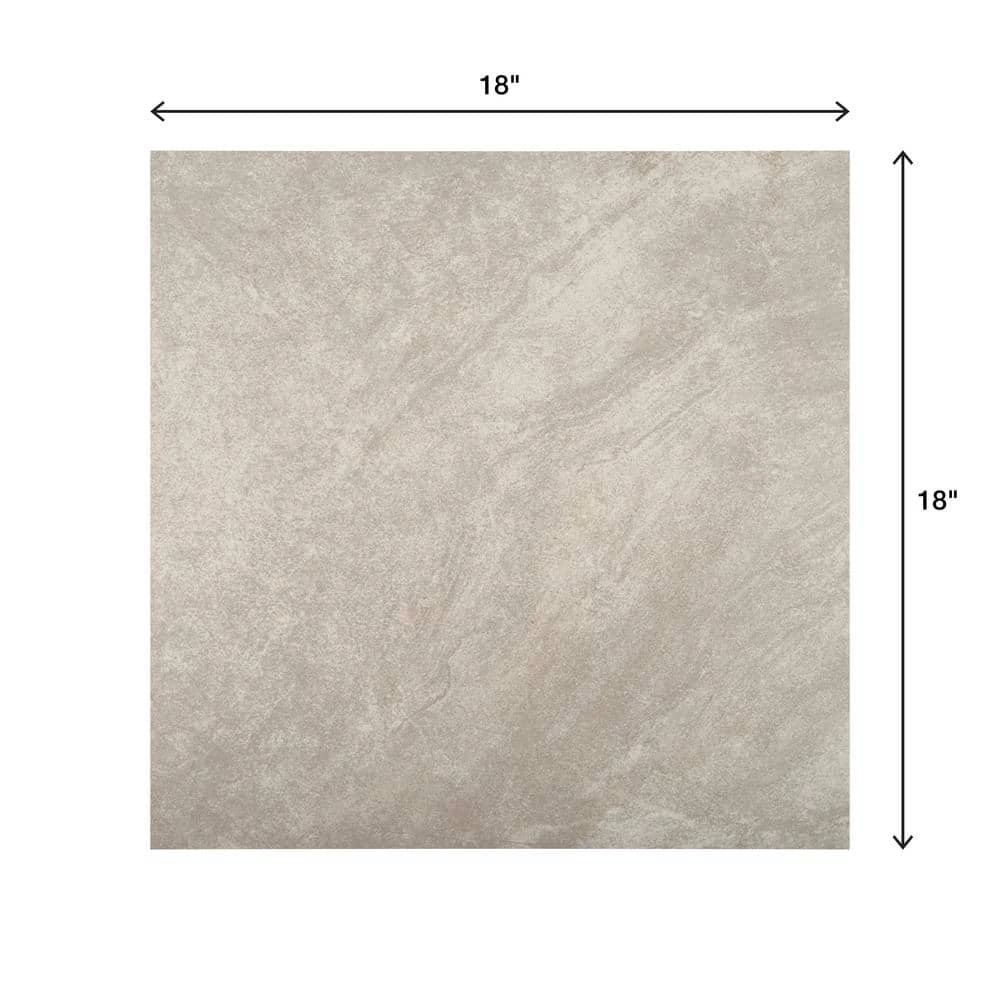 Portland Stone Gray 18 in. x 18 in. Glazed Ceramic Floor and Wall Tile (17.44 sq. ft. / case) by TrafficMaster - Image 5