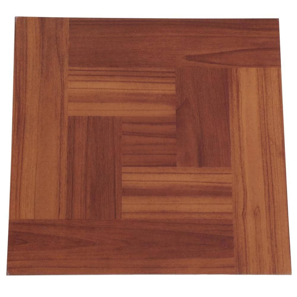 Red Oak Parquet 12 in. x 12 in. Peel and Stick Vinyl Tile Flooring (30 sq. ft. / case) by TrafficMaster - Image 5