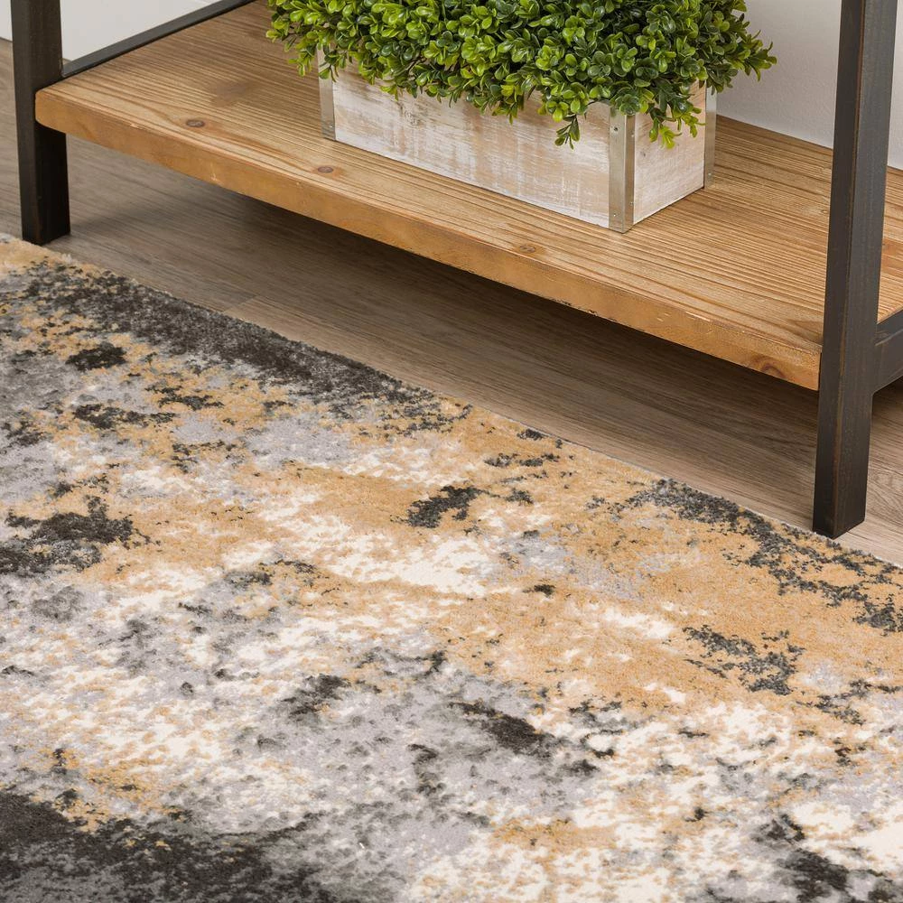 Gentry 19 Silver 2 Ft. 3 In. x 7 Ft. 5 In. Abstract Area Rug by Addison Rugs - Image 3