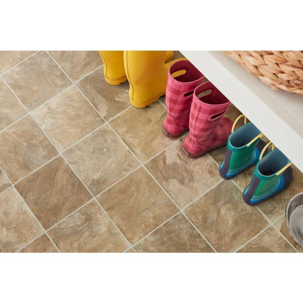 Pro Basic Refined Slate Neutral Stone Residential Vinyl Sheet Flooring 12ft. Wide x Cut to Length by TrafficMaster - Image 5