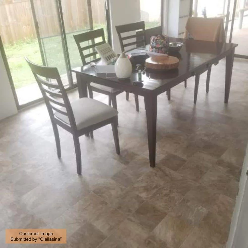 Pro Basic Refined Slate Neutral Stone Residential Vinyl Sheet Flooring 12ft. Wide x Cut to Length by TrafficMaster - Image 3