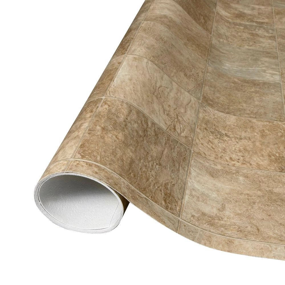 Pro Basic Refined Slate Neutral Stone Residential Vinyl Sheet Flooring 12ft. Wide x Cut to Length by TrafficMaster - Image 10