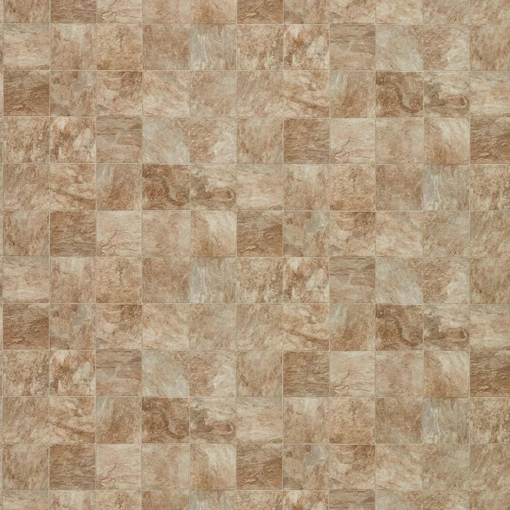 Pro Basic Refined Slate Neutral Stone Residential Vinyl Sheet Flooring 12ft. Wide x Cut to Length by TrafficMaster