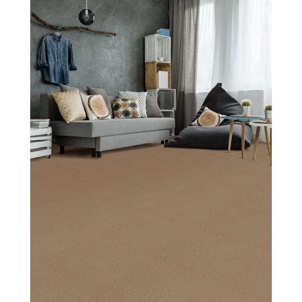 Hot Shot II - Color Tuscan Indoor 12 ft. Texture Beige Carpet by TrafficMaster - Image 2
